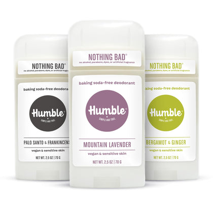 HUMBLE SIMPLE AND TRUE. Aluminum-Free Deodorant 3 Pack front view