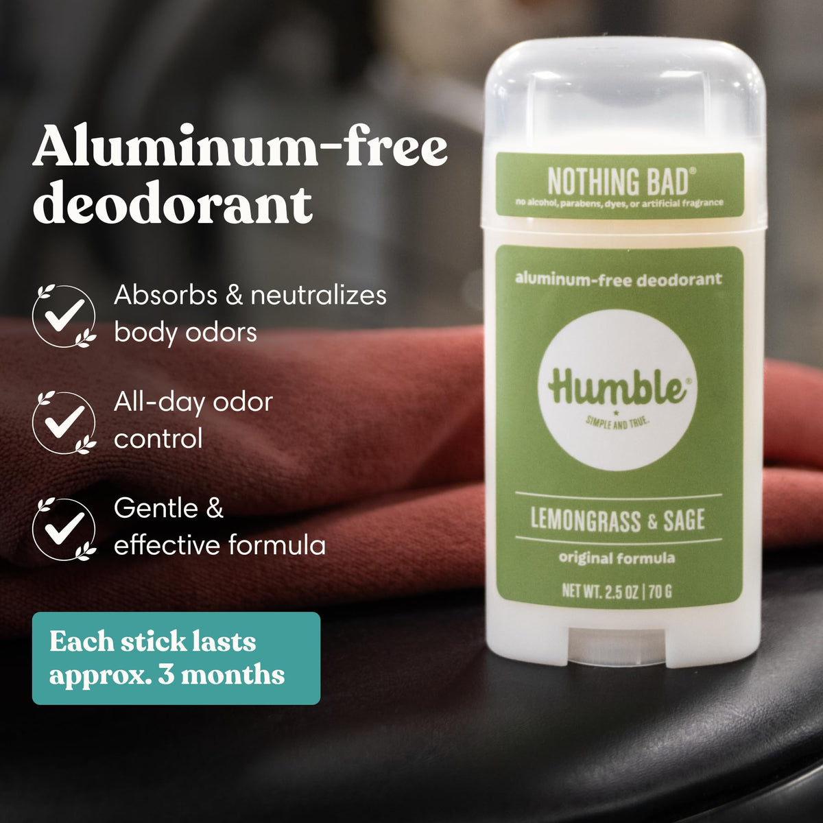 HUMBLE SIMPLE AND TRUE. Lemongrass & Sage deodorant stick