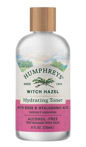 Humphreys Witch Hazel Hydrating Toner with Rose 8 Fl Oz front view
