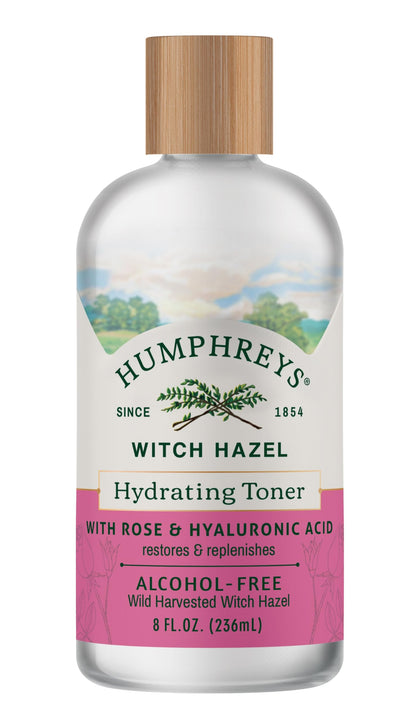 Humphreys Witch Hazel Hydrating Toner with Rose 8 Fl Oz front view