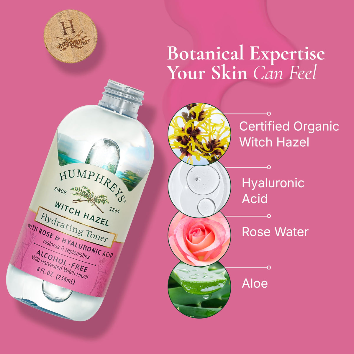 Humphreys Witch Hazel Hydrating Toner with Rose packaging