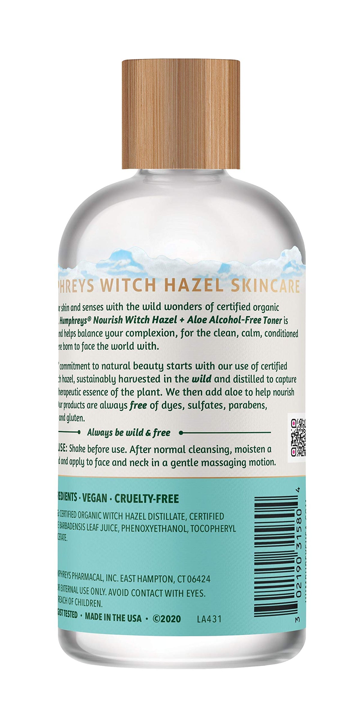 Humphreys Witch Hazel Nourishing Toner bottle side view