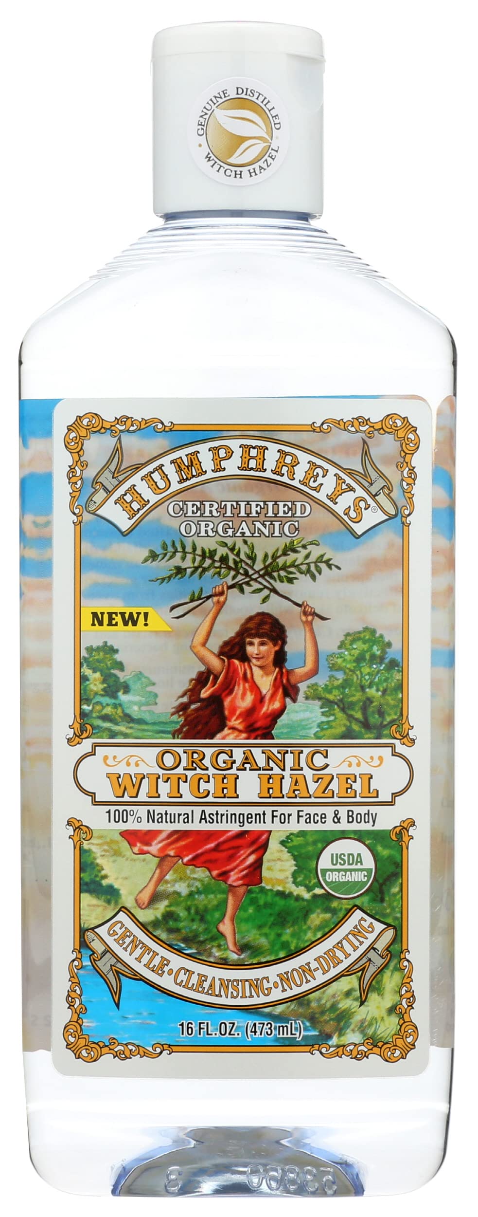 Humphreys Witch Hazel Organic Astringent 16 Ounce front view