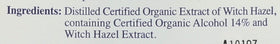 Humphreys Witch Hazel Organic Astringent 16 Ounce label close-up