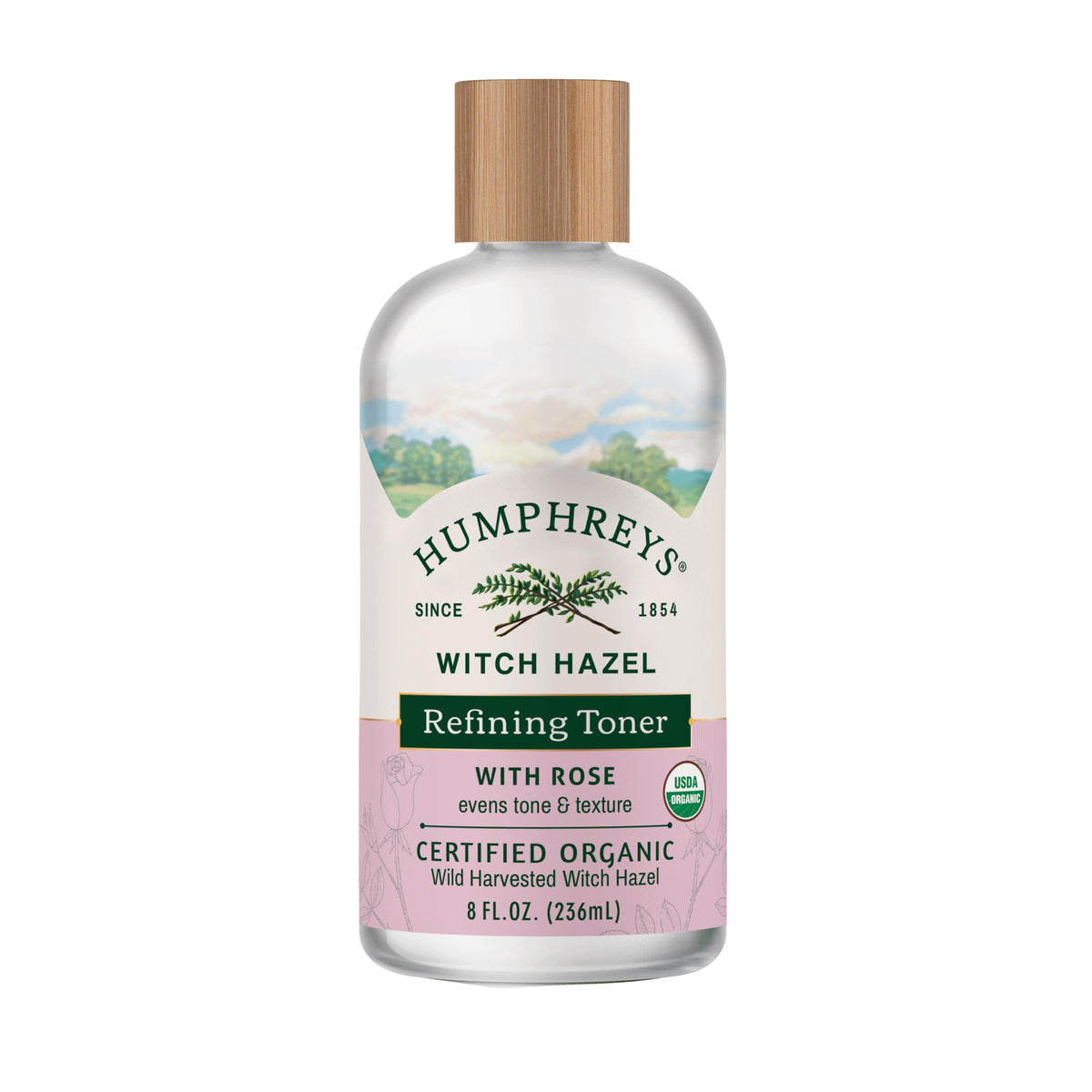 Humphreys Witch Hazel Refining Toner with Rose 8 Fl Oz front view