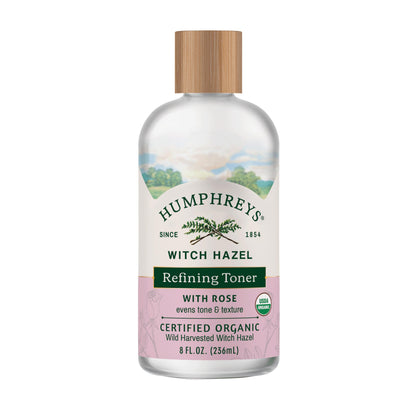 Humphreys Witch Hazel Refining Toner with Rose 8 Fl Oz front view