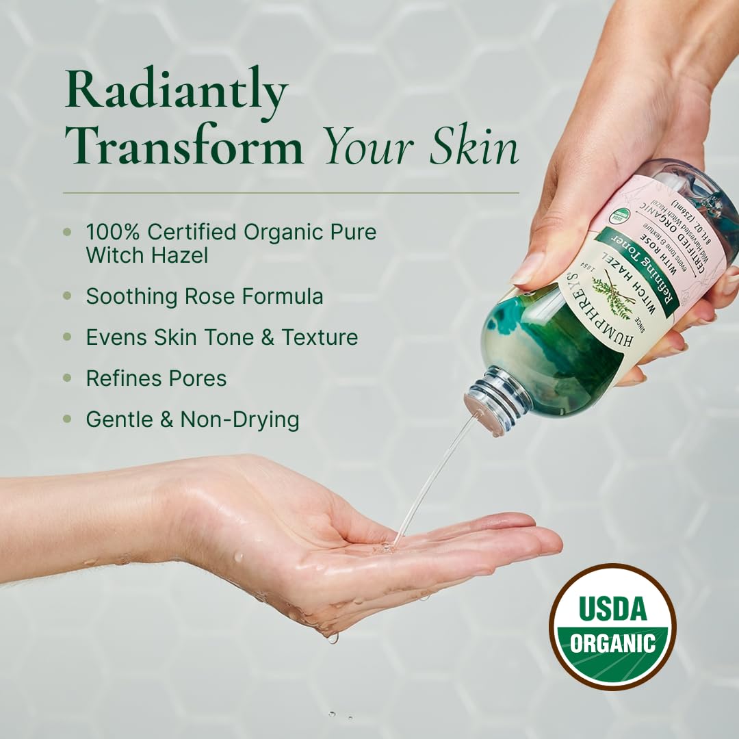 Humphreys Witch Hazel Refining Toner with Rose back view