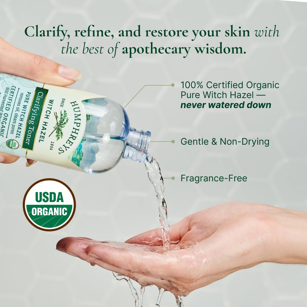 Humphreys Witch Hazel Toner side view showing bottle design