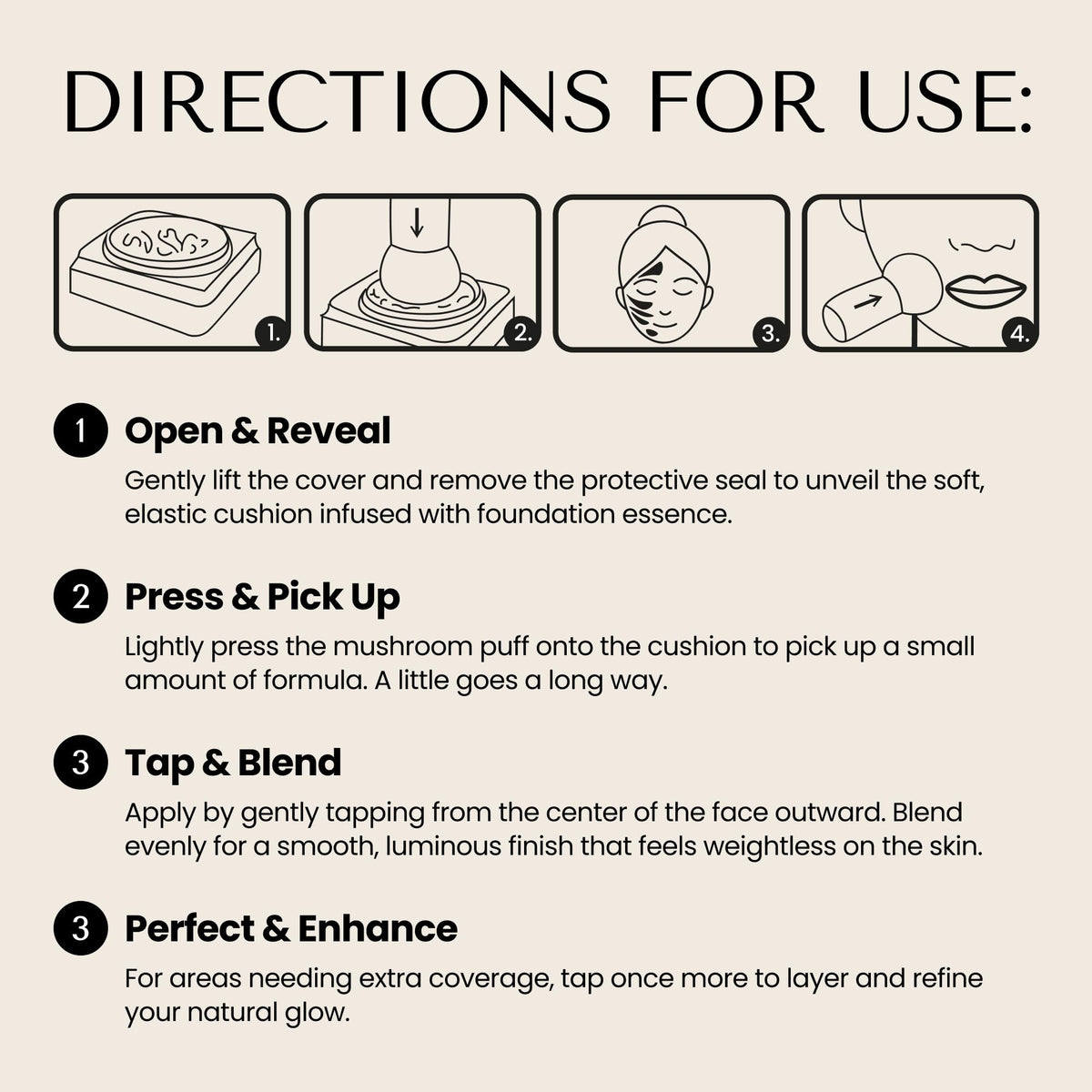 Hush Glow Foundation Cushion SPF 30 shade guide