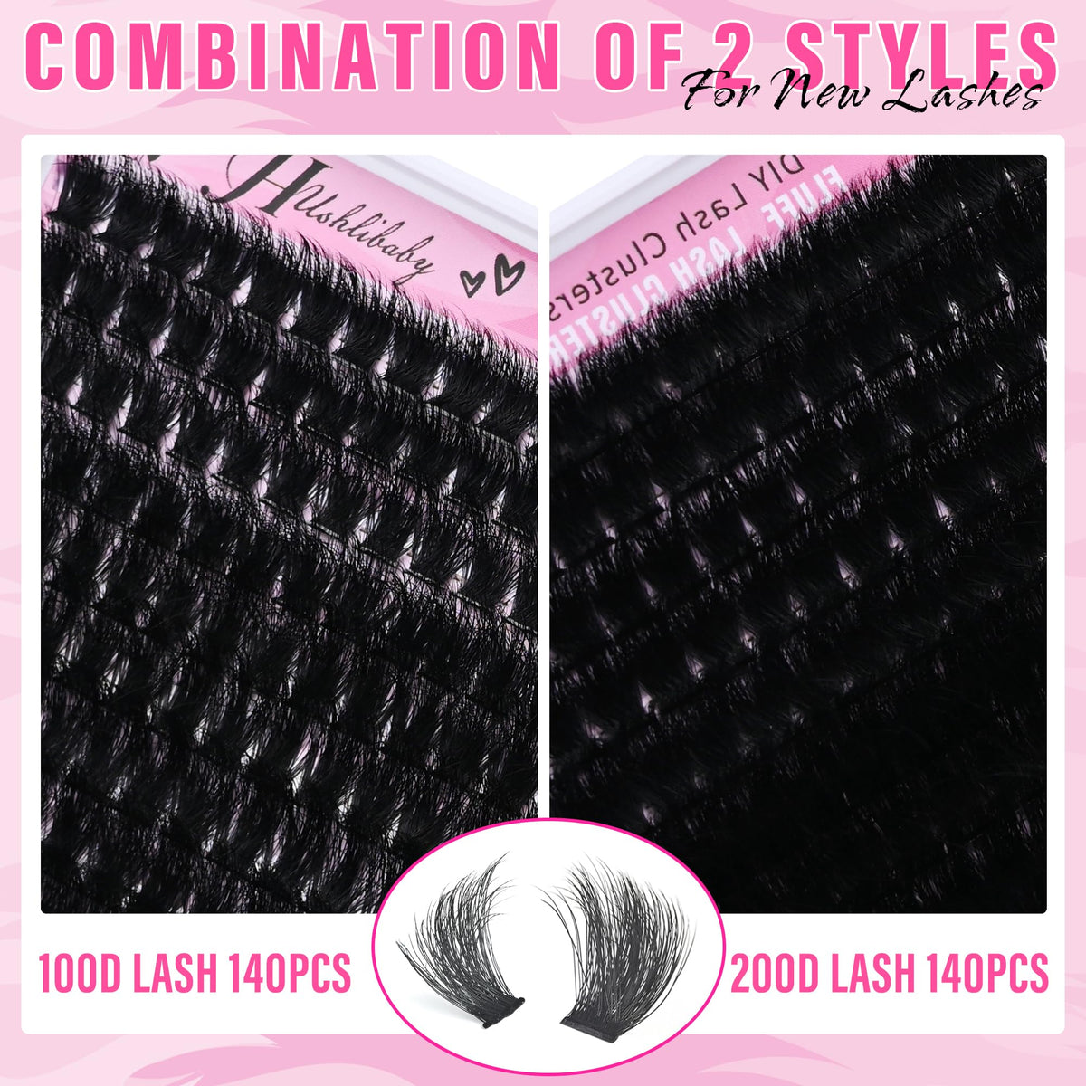Hushlibaby Lash Clusters 22mm length close-up