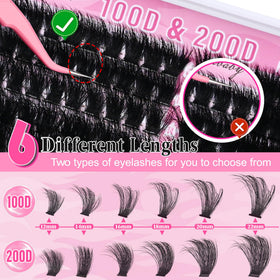 Hushlibaby Lash Clusters applied on model's eyes