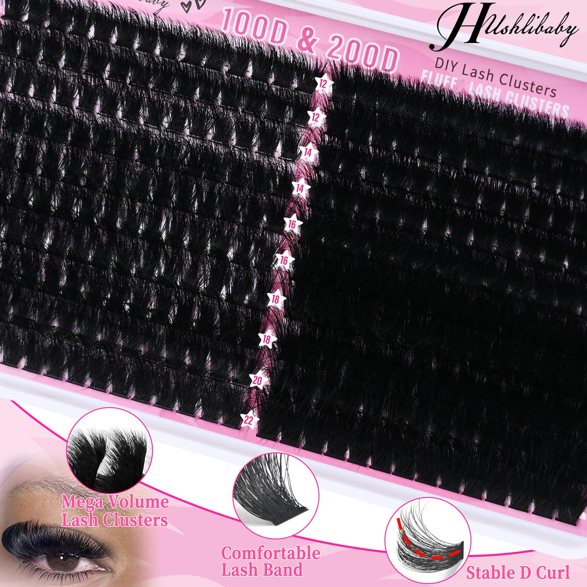 Hushlibaby Lash Clusters in a beauty setup with tools