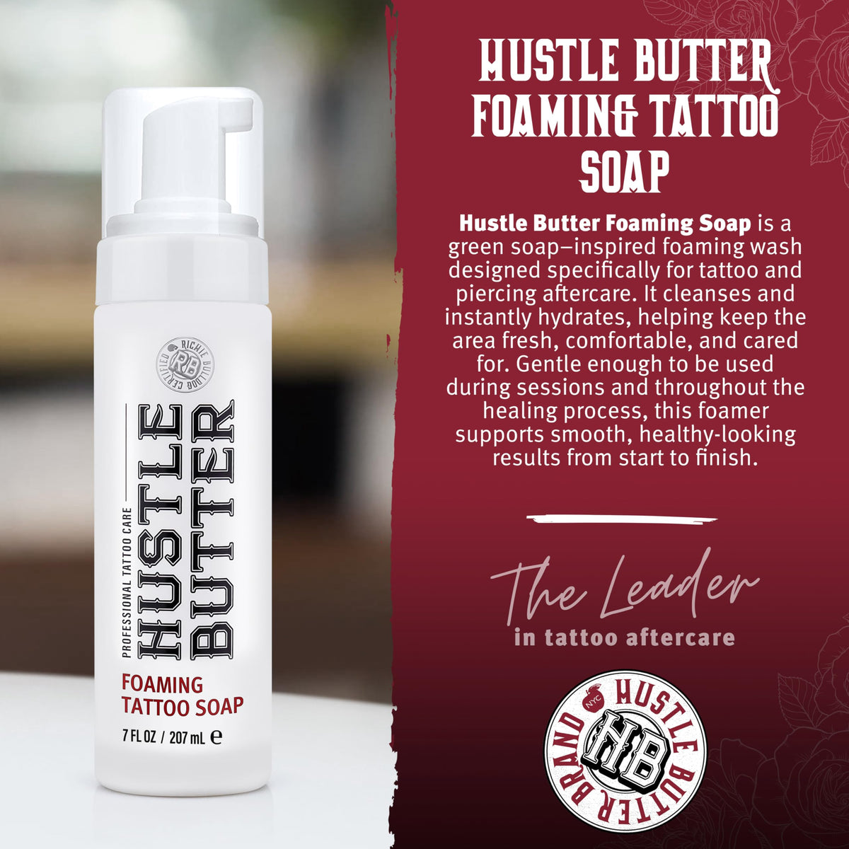 Hustle Bubbles Tattoo Soap foaming application