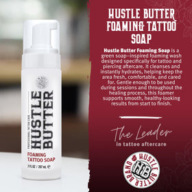 Hustle Bubbles Tattoo Soap foaming application