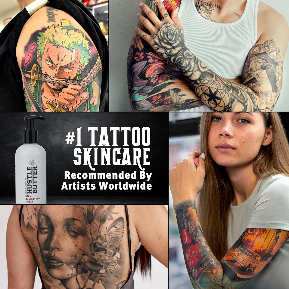 Hustle Butter Deluxe Daily Moisturizing Lotion usage on tattoo