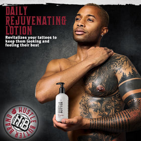 Hustle Butter Deluxe lotion showing application on skin