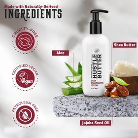 Hustle Butter Deluxe lotion with tropical fragrance description
