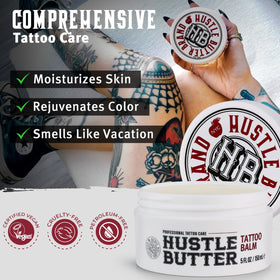 Hustle Butter Deluxe Tattoo Aftercare Balm application on skin