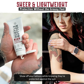 Hustle Butter Deluxe Tattoo Aftercare Sunscreen 3 oz side view