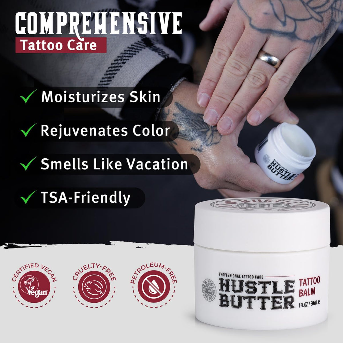 Hustle Butter Deluxe Tattoo Butter application on skin