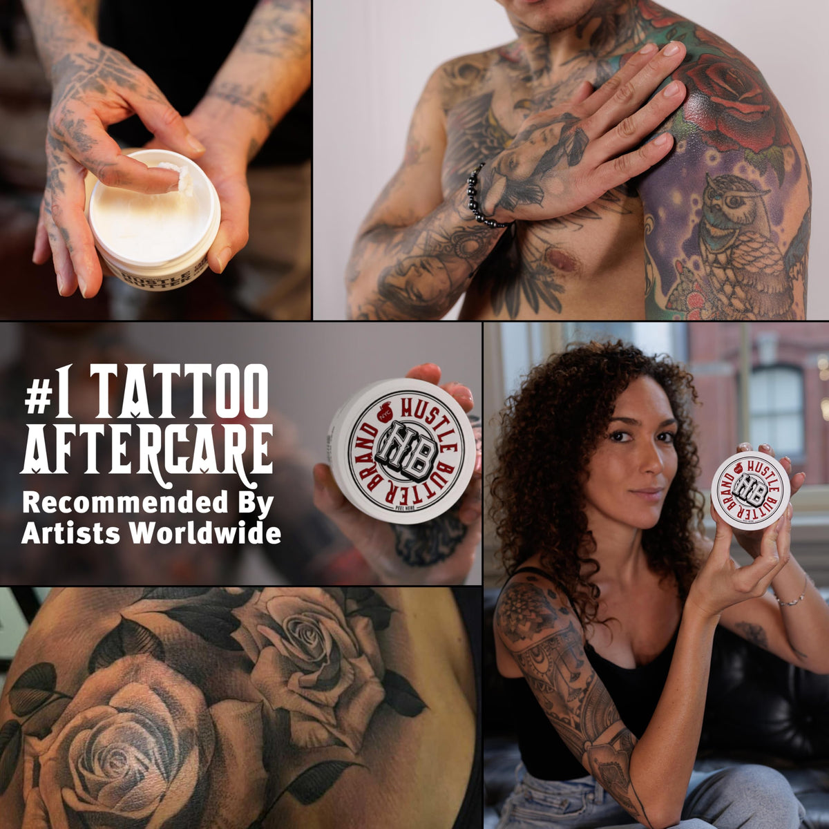 Hustle Butter Deluxe Tattoo Butter in a bathroom setting