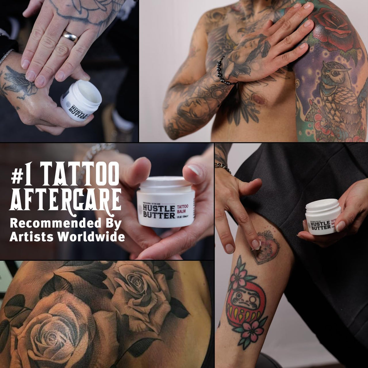 Hustle Butter Deluxe Tattoo Butter in artist's hand