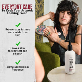 Hustle Butter Deluxe tattoo lotion packaging details