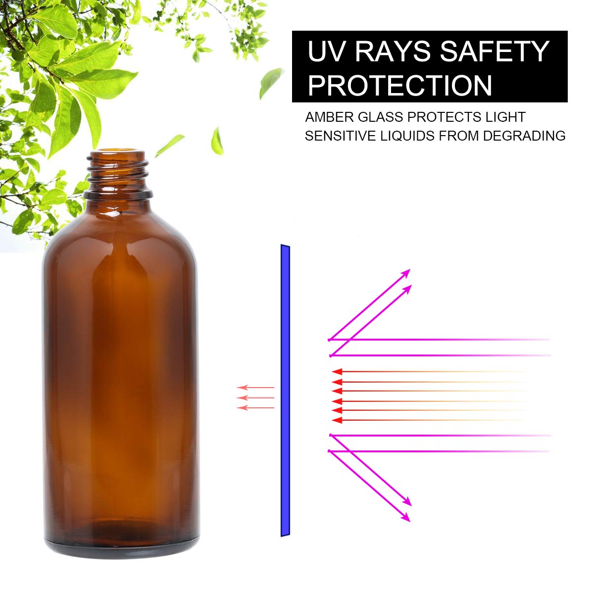 Hydior Amber Glass Spray Bottle with labels