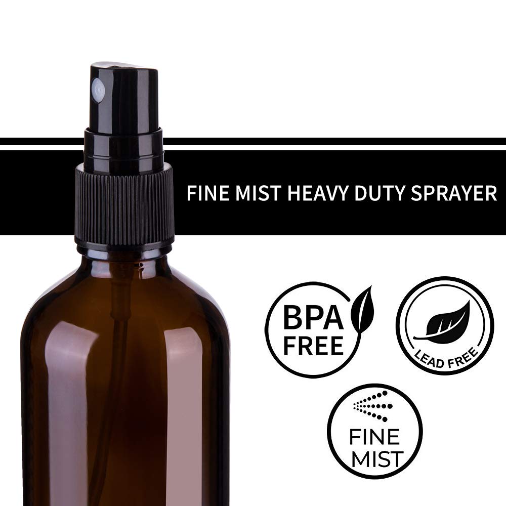 Hydior Amber Glass Spray Bottles 4oz in a lifestyle setting
