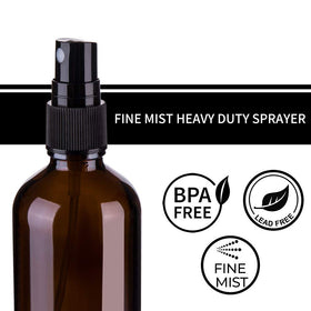 Hydior Amber Glass Spray Bottles 4oz in a lifestyle setting