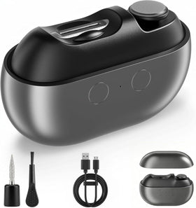 Hypoet Electric Nail Clippers front view with dust collector feature