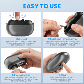 Hypoet Electric Nail Clippers showing one-touch operation