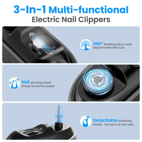 Hypoet Electric Nail Clippers side view showing compact design