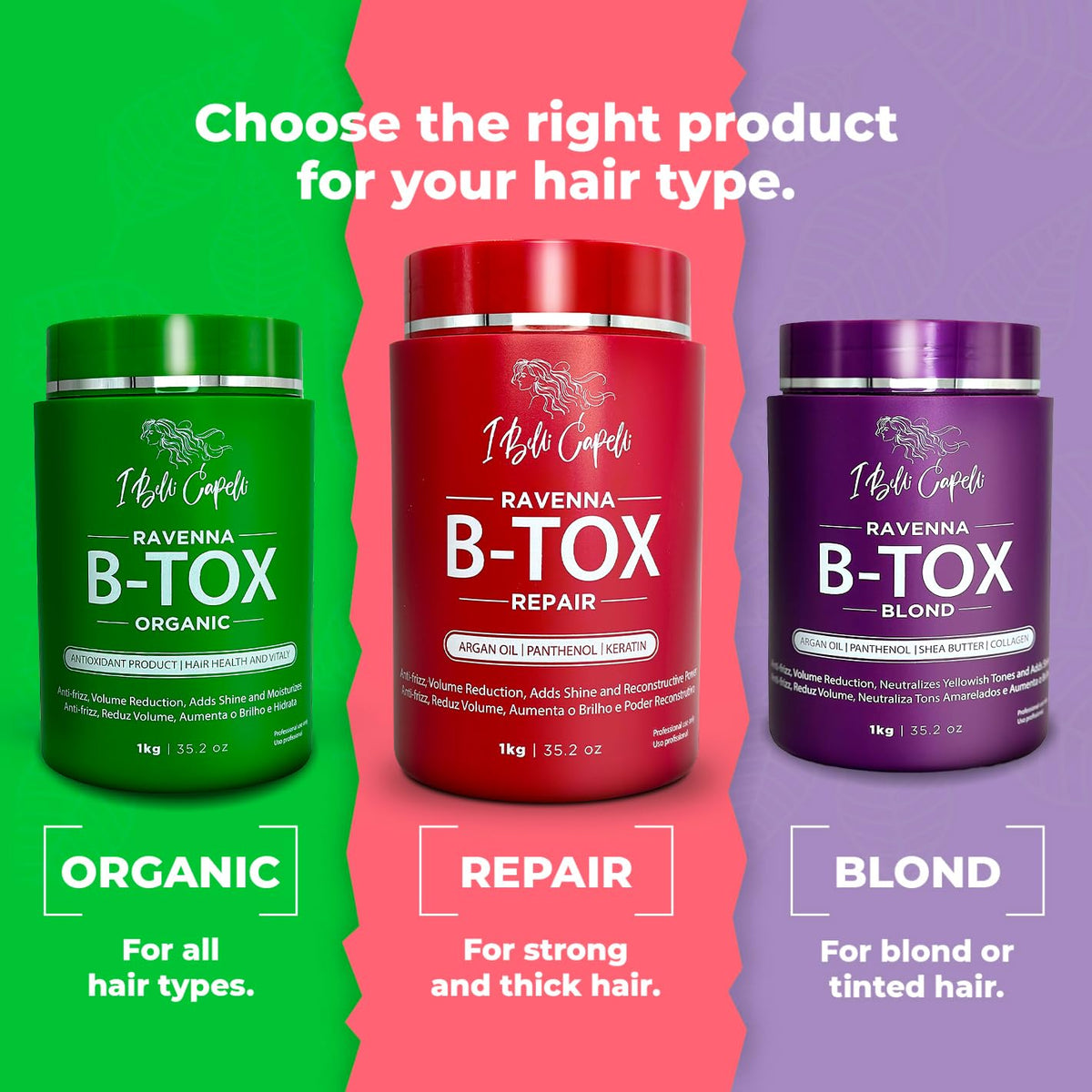 I Belli Capelli Ravenna Kit 2x1kg on a bathroom shelf