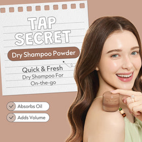 I DEW CARE Tap Secret Dry Shampoo Powder Light Brown packaging