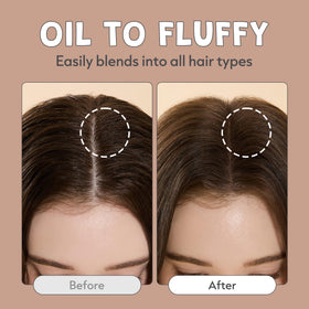 I DEW CARE Tap Secret Dry Shampoo Powder Light Brown texture close-up