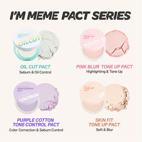 I'M MEME Purple Cotton Tone Control Pact lifestyle shot