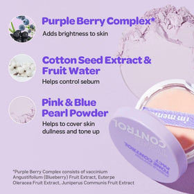 I'M MEME Purple Cotton Tone Control Pact packaging