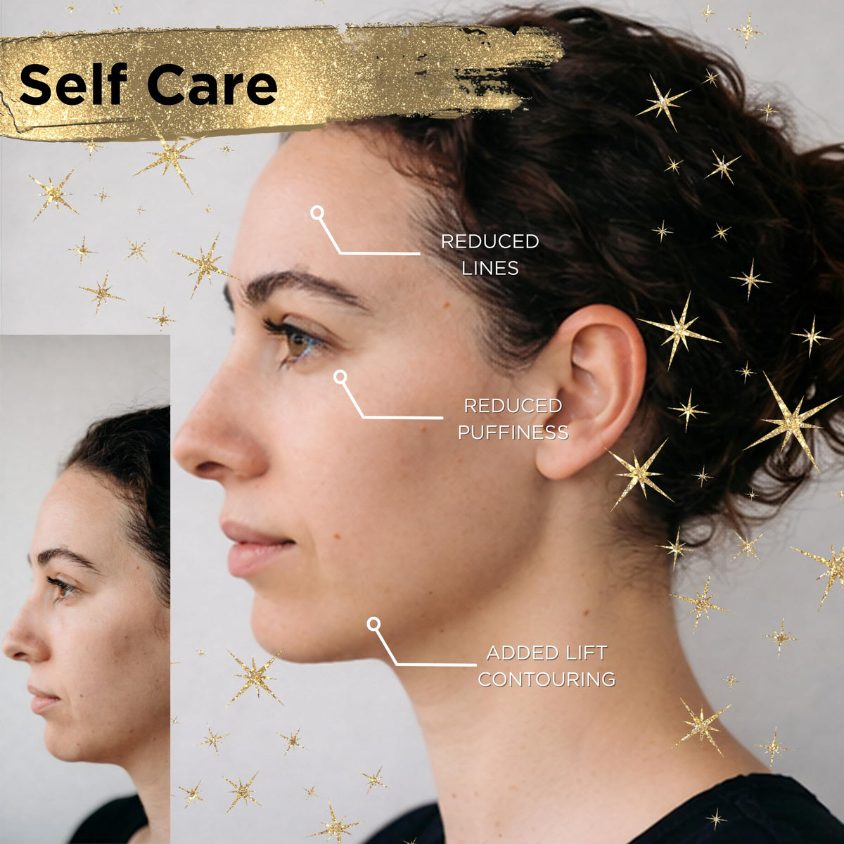 Icon Patch Lymphatic Contour Brush Set in use on face