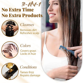iemokoda Coffee Hair Dye Shampoo 3 in 1 back view