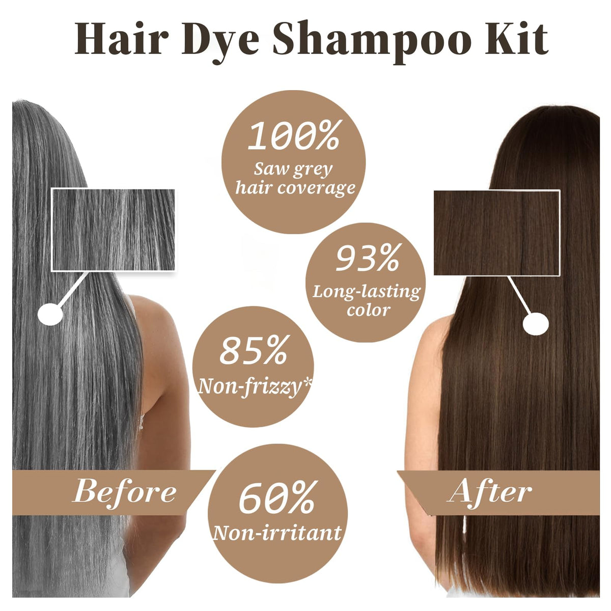 iemokoda Dark Brown Hair Dye Shampoo 3-in-1 side view