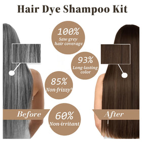 iemokoda Dark Brown Hair Dye Shampoo 3-in-1 side view