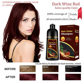 iemokoda Dark Wine Red Hair Dye Shampoo 3-in-1 back view