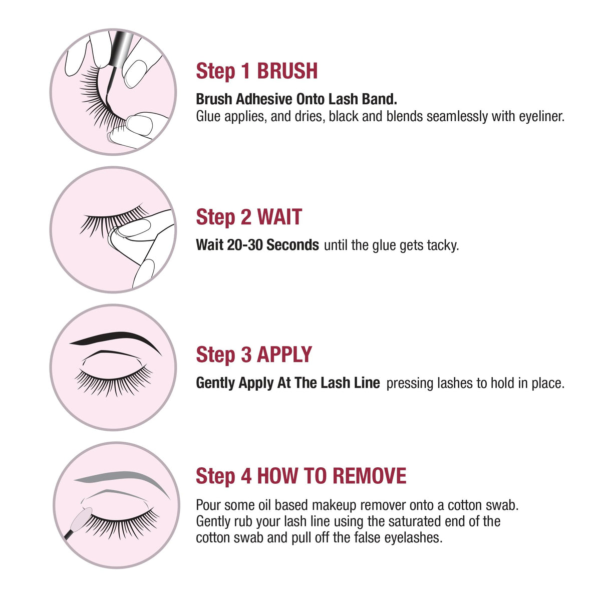 iENVY eyelash adhesive application on strip lashes