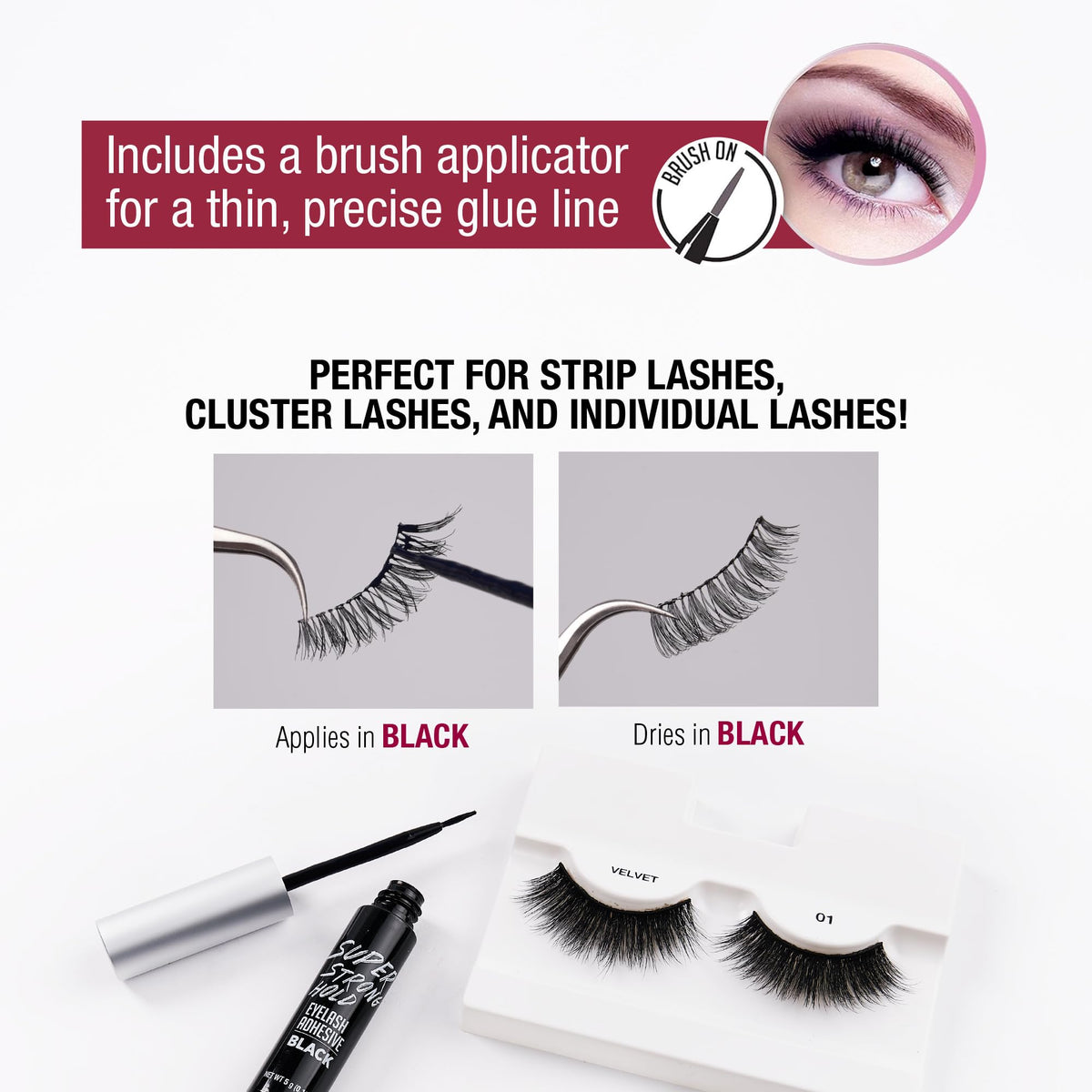 iENVY eyelash adhesive packaging with 6 pack