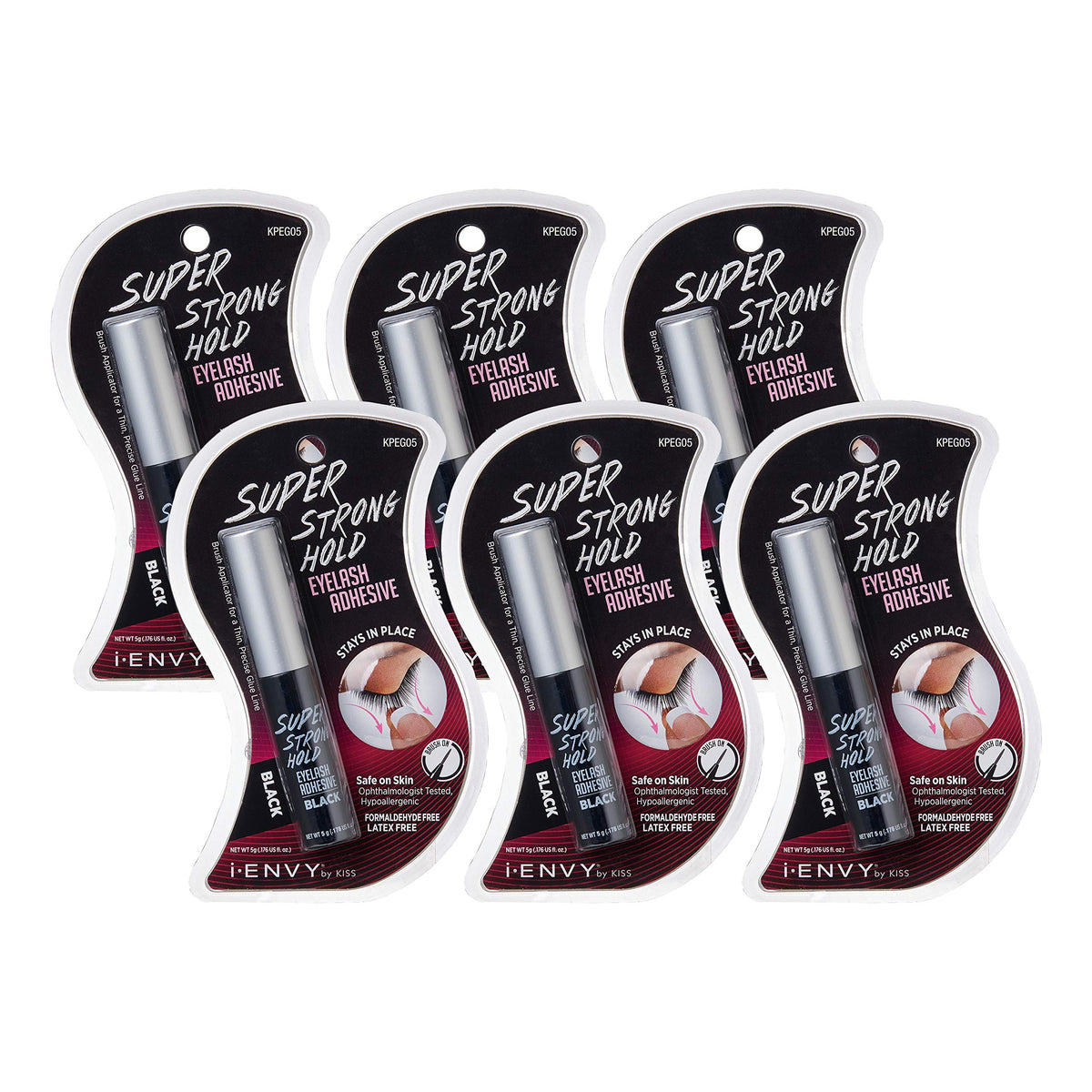 iENVY Super Strong Hold Eyelash Adhesive black bottle front view
