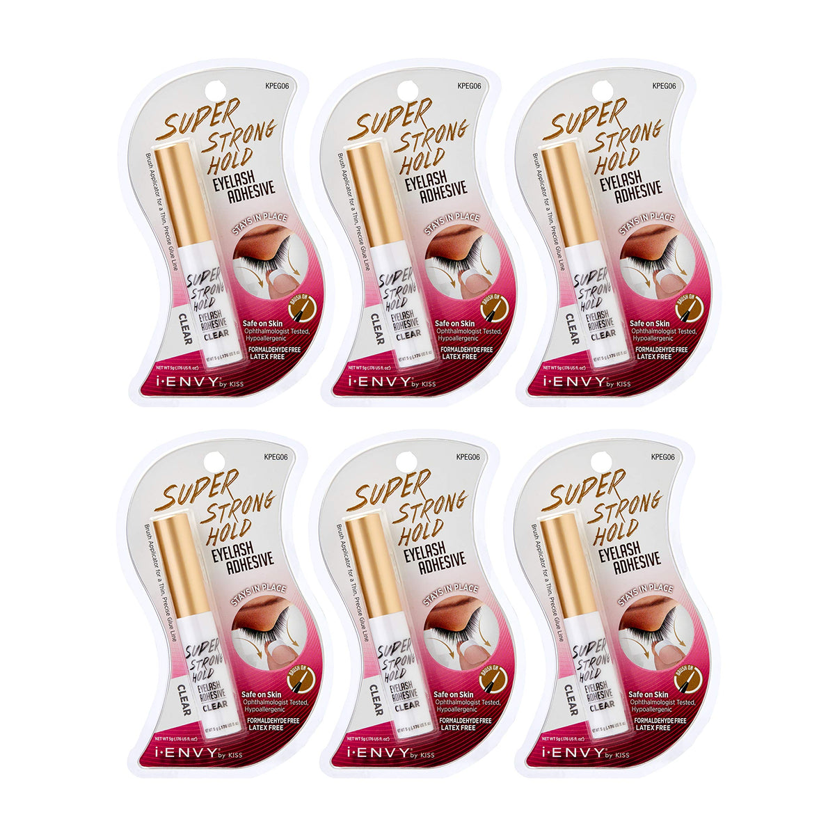 iENVY Super Strong Hold Eyelash Adhesive clear bottle front view