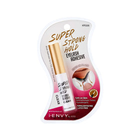 iENVY Super Strong Hold Eyelash Adhesive with a hand applying lashes