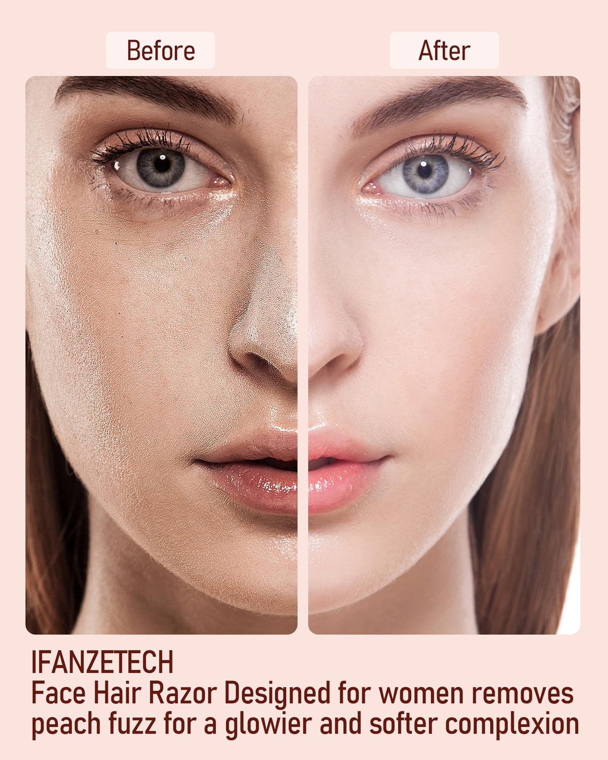 IFANZETECH Eyebrow Trimmer close-up of stainless-steel blade