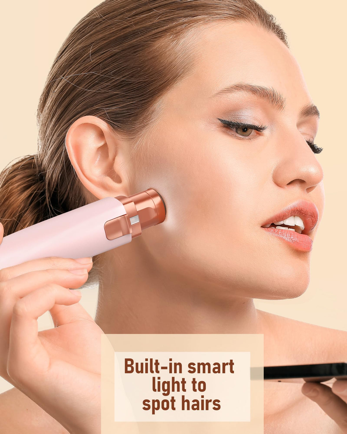 IFANZETECH Eyebrow Trimmer in a makeup bag
